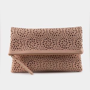 Francesca’s Zara Perforated Floral Clutch